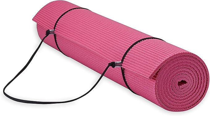 Gaiam Essentials Premium Yoga Mat with Yoga Mat Carrier Sling (72"L x 24"W x 1/4 Inch Thick) | Amazon (US)