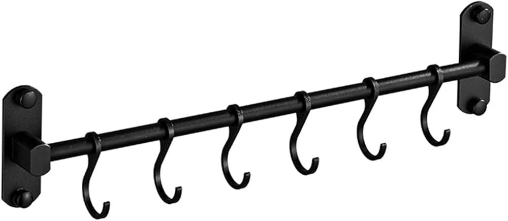 Kitchen Rail with 6 Sliding Hooks, Wall Mount Kitchen Utensil Rack, Pan and Pot Hangers Organizat... | Amazon (US)