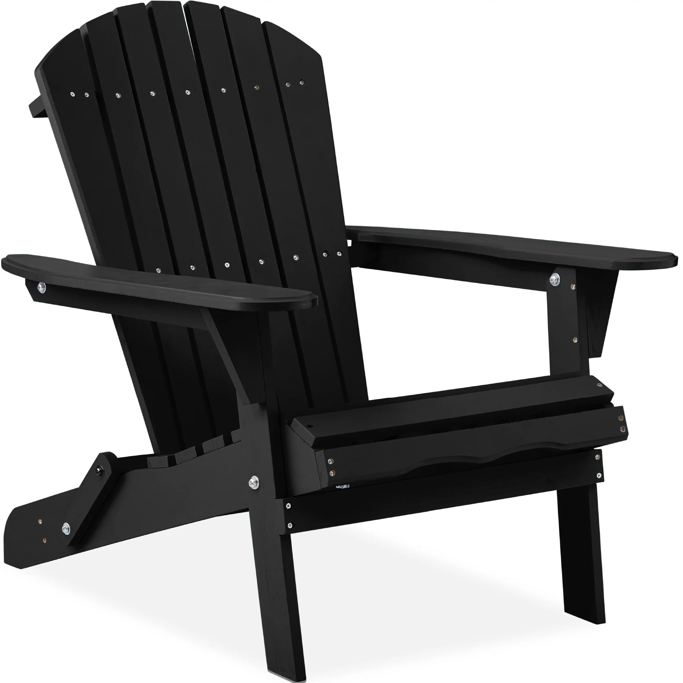 Best Choice Products Folding Adirondack Chair Outdoor, Wooden Accent Lounge Furniture w/ 350lb Ca... | Walmart (US)