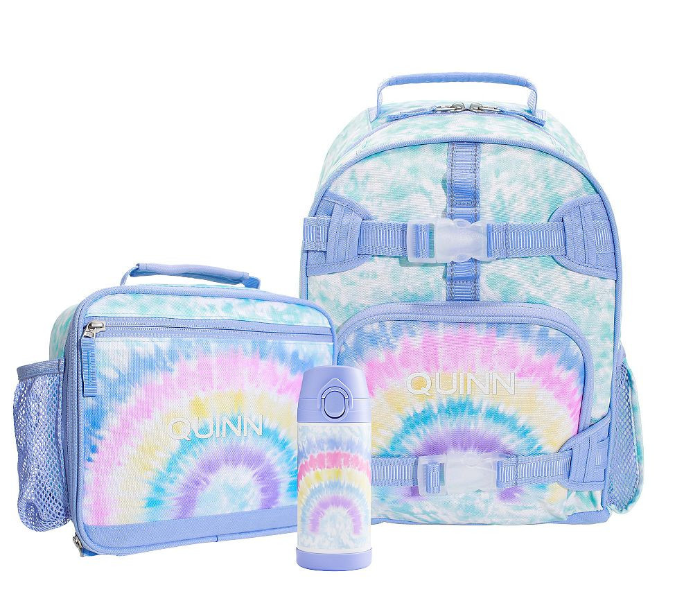 Aqua Rainbow Bright Tie Dye RPET Backpack Bundle: Small Backpack, Cold Pack, 12oz. Water Bottle | Pottery Barn Kids