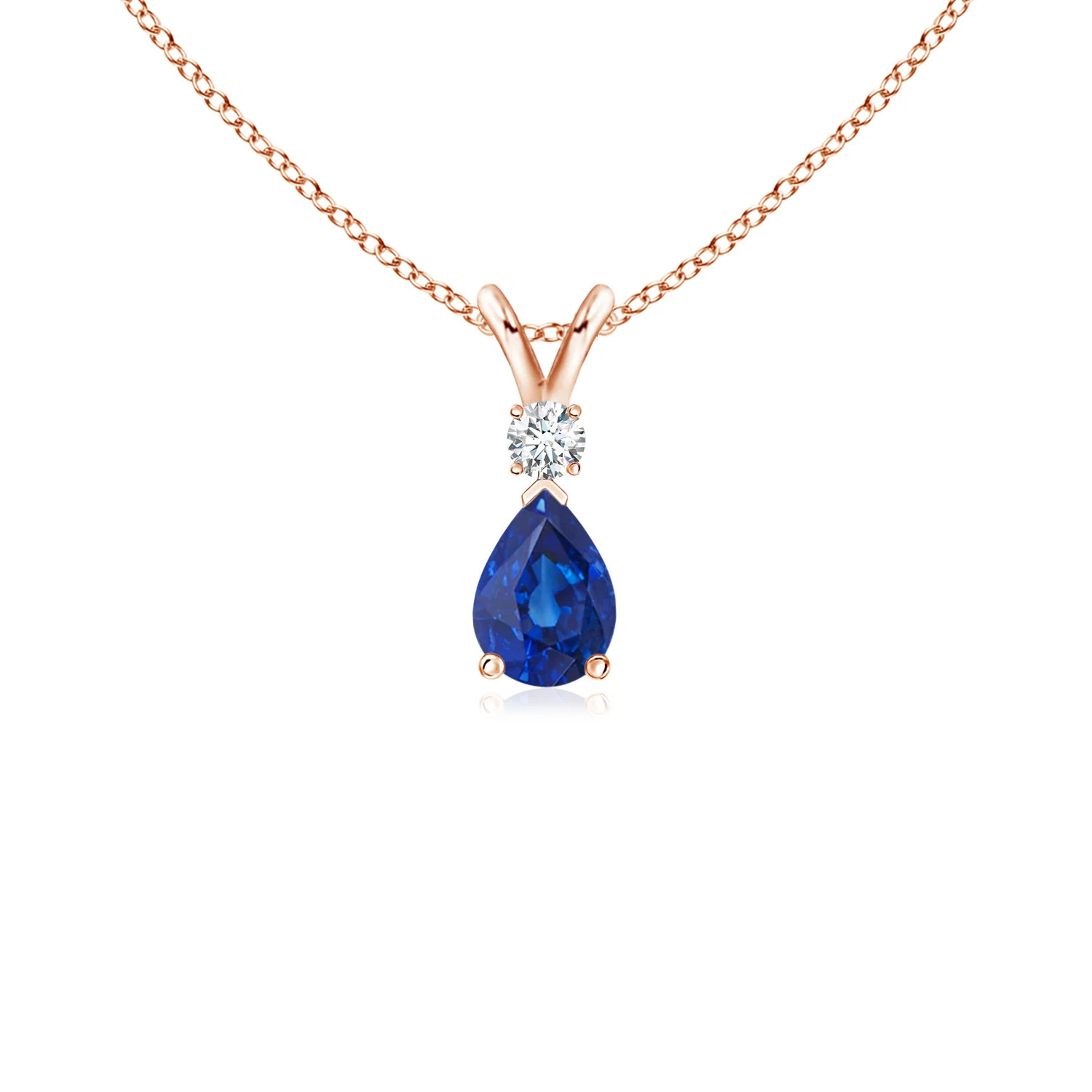 Blue Sapphire Teardrop Pendant with Diamond | Angara US