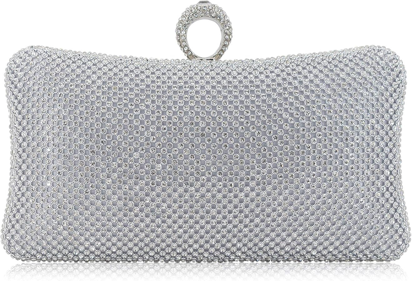 Dexmay Rhinestone Clutch Purse with Crystal Clasp Evening Handbag for Bridal Wedding Party | Amazon (US)
