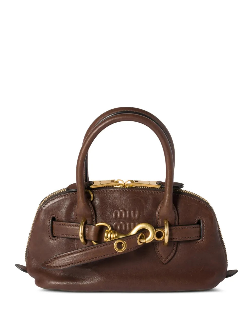 Miu Miu Aventure mini nappa leather bag - Brown | Farfetch Global