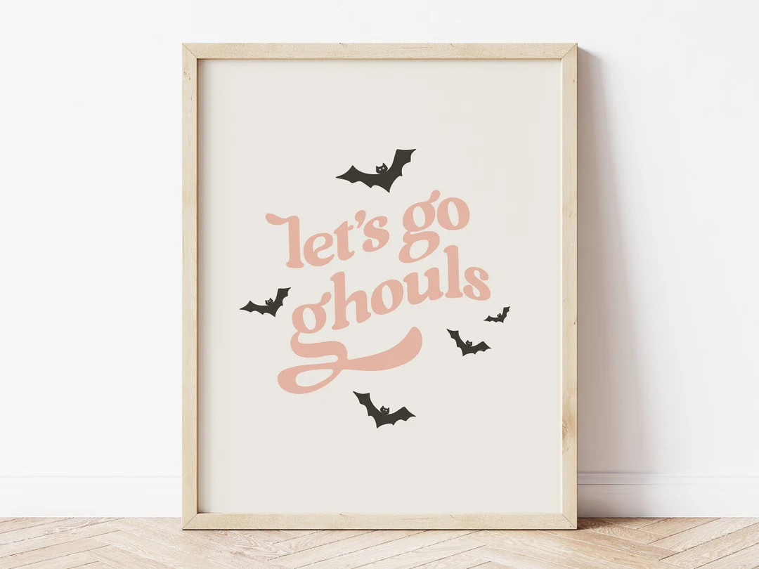 Lets Go Ghouls Pastel Halloween Pink Halloween Decor Girly - Etsy | Etsy (US)