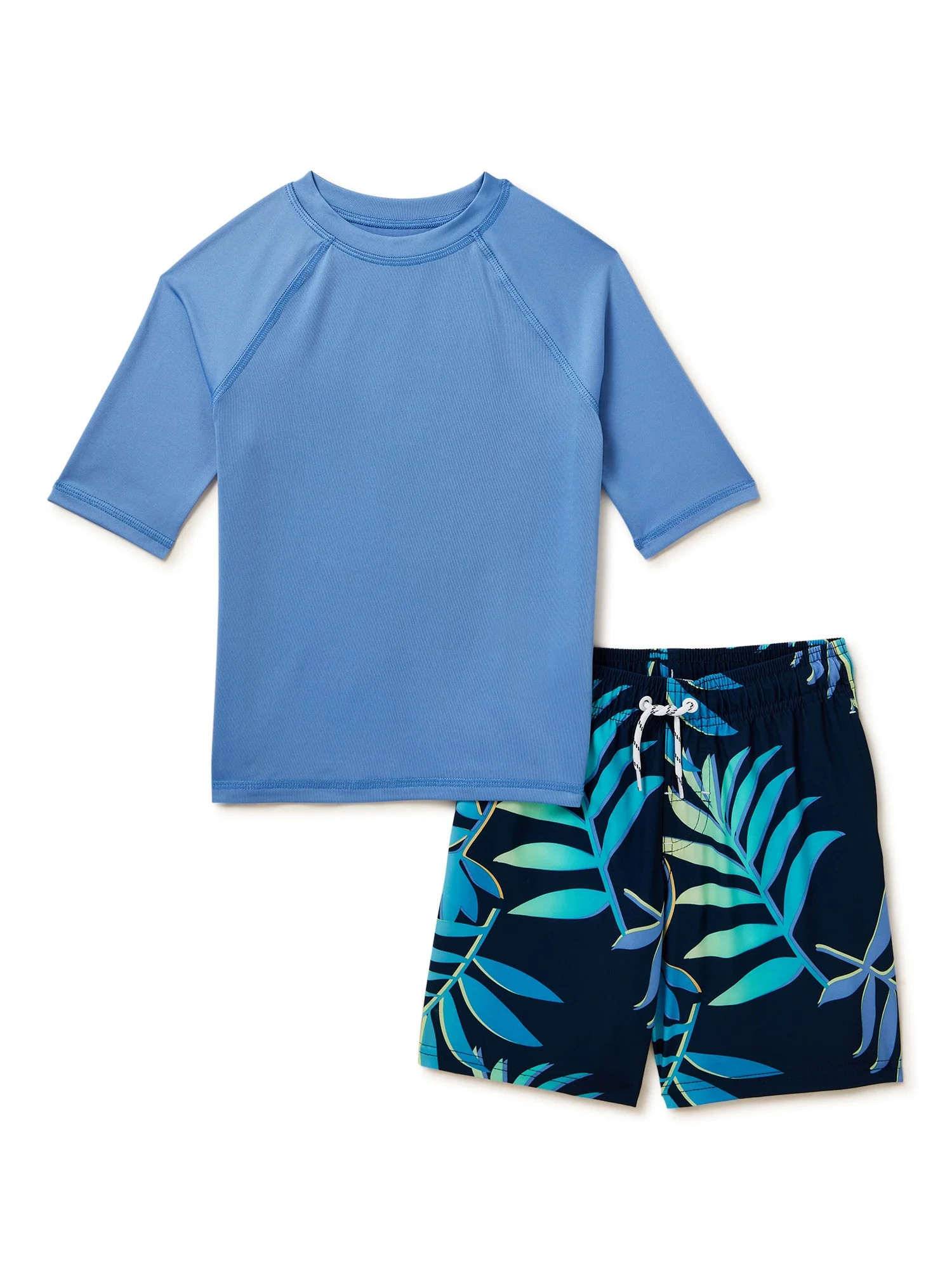 Wonder Nation Boys Quick Dry Swim and Rashguard Set, 2-Piece, Sizes 4-18 & Husky | Walmart (US)
