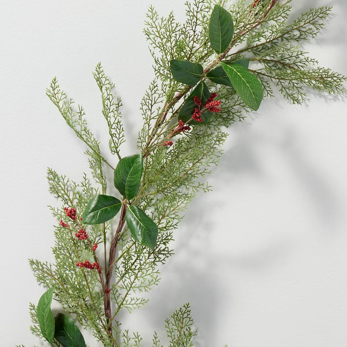 Faux Cedar & Magnolia Leaf with Winterberries Christmas Garland - Hearth & Hand™ with Magnolia | Target