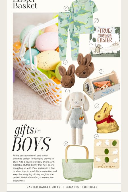 Boys Easter basket idea - cozy pajama, bunny slippers, and toys in a cute basket that can double as cute toy storage! 

#LTKkids #LTKSeasonal #LTKfindsunder50