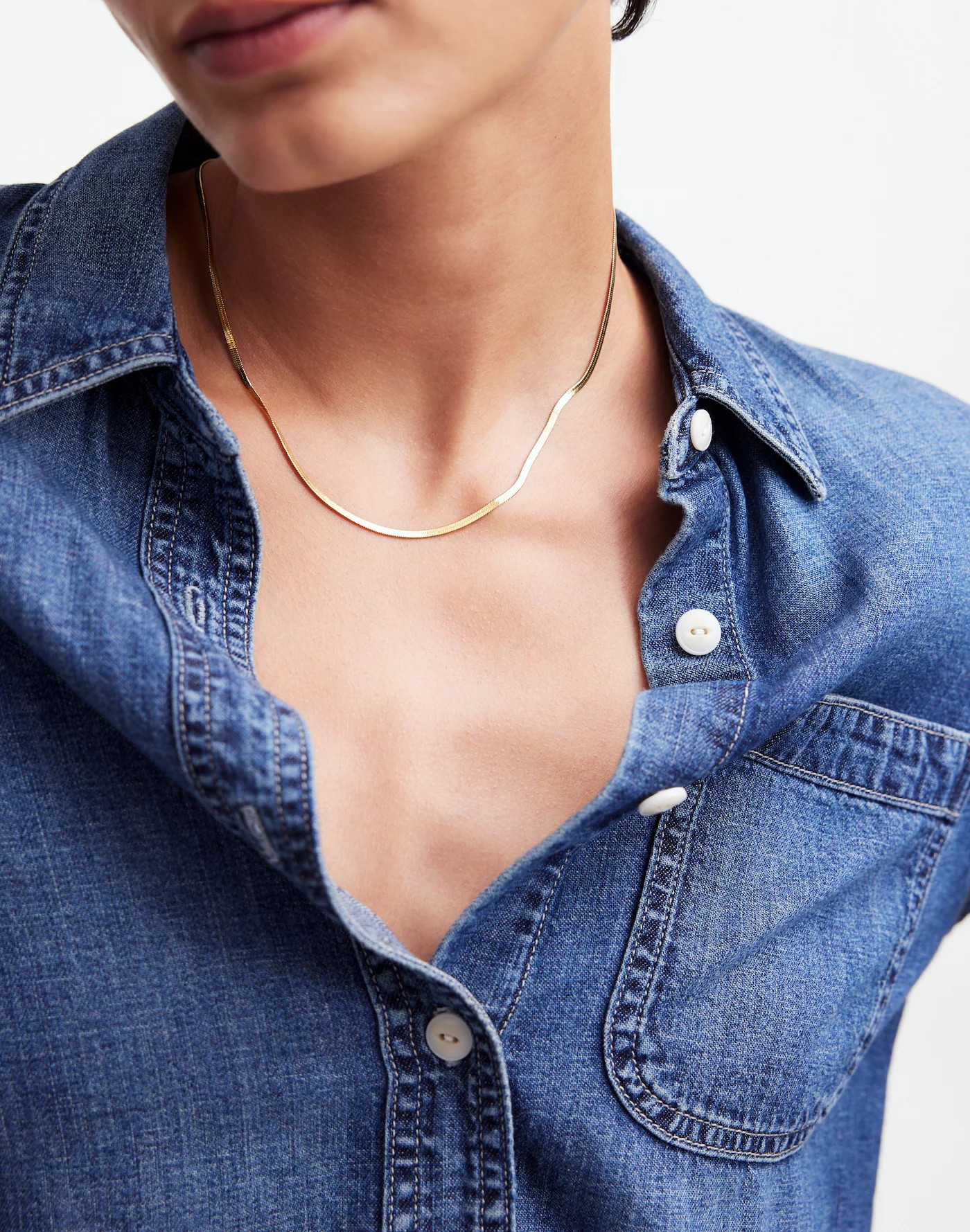 Demi-Fine Skinny Herringbone Chain | Madewell | Madewell