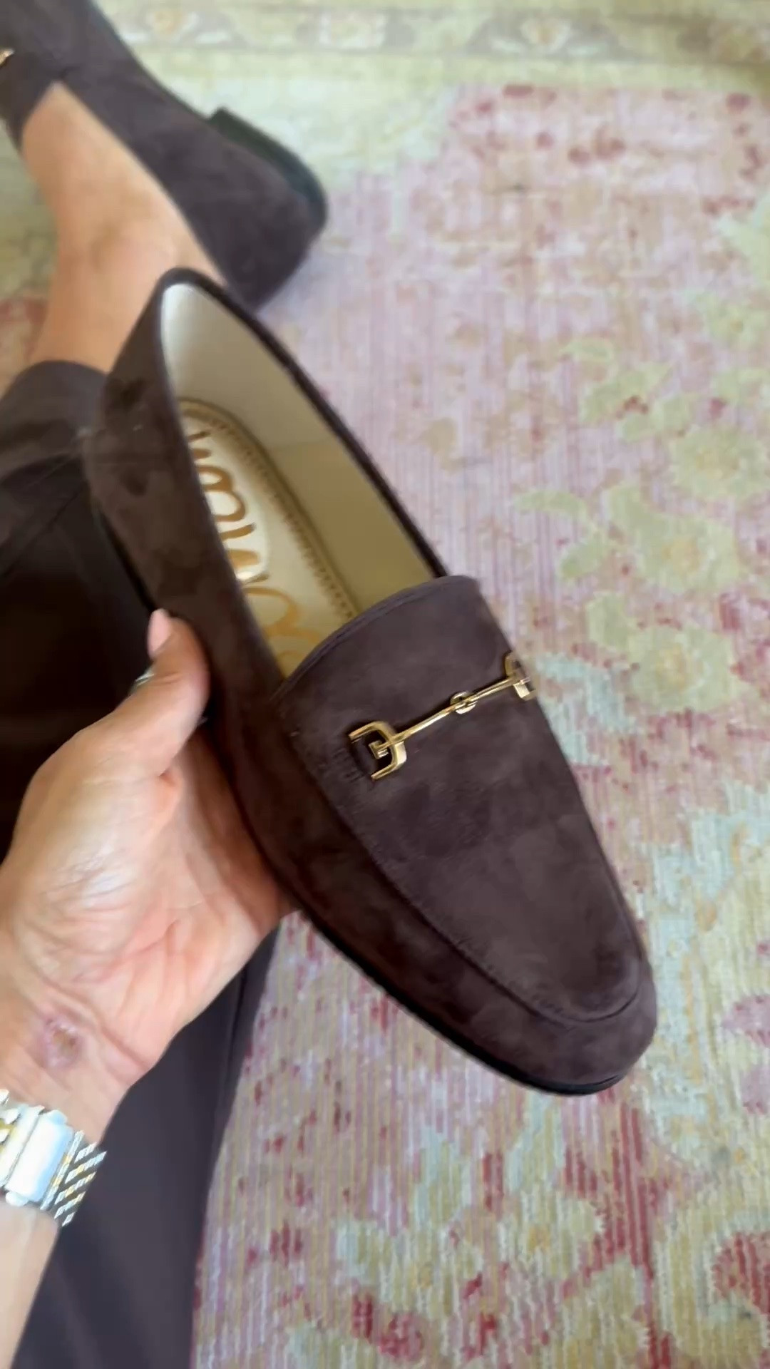 New brown suede loafers