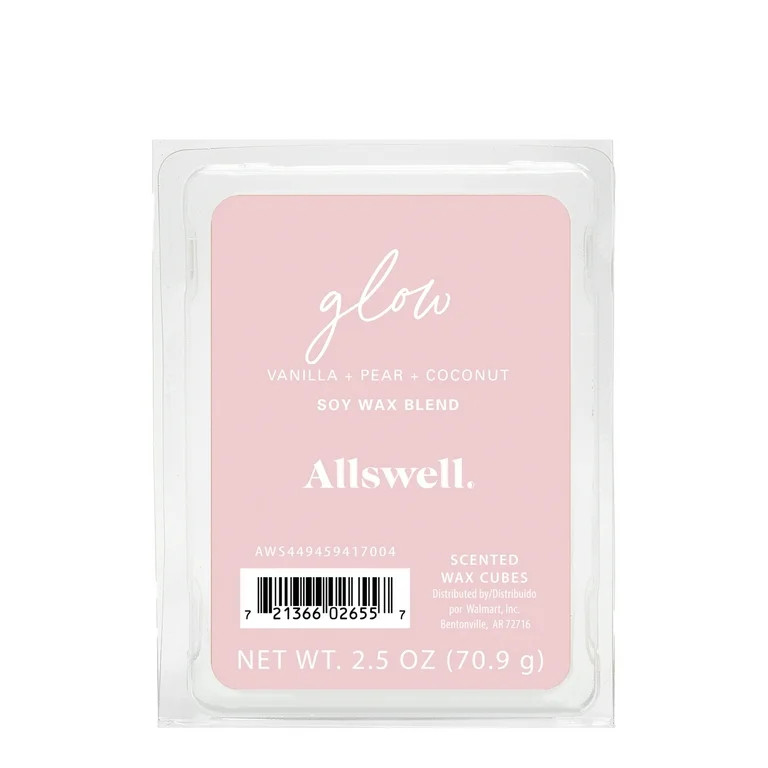 Allswell 6 Cube Wax Melts, Glow (Vanilla + Pear + Coconut), 2.5 oz | Walmart (US)