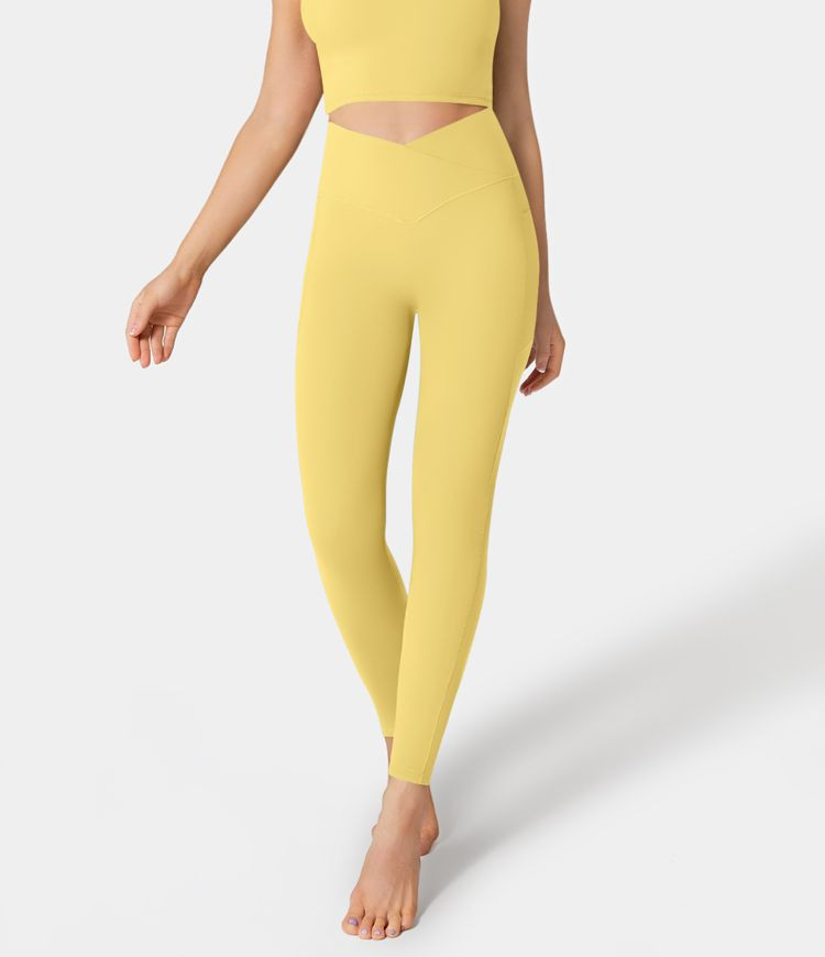 Women’s Softlyzero™ Crossover Pocket Plain Leggings-UPF50+ - Halara | HALARA