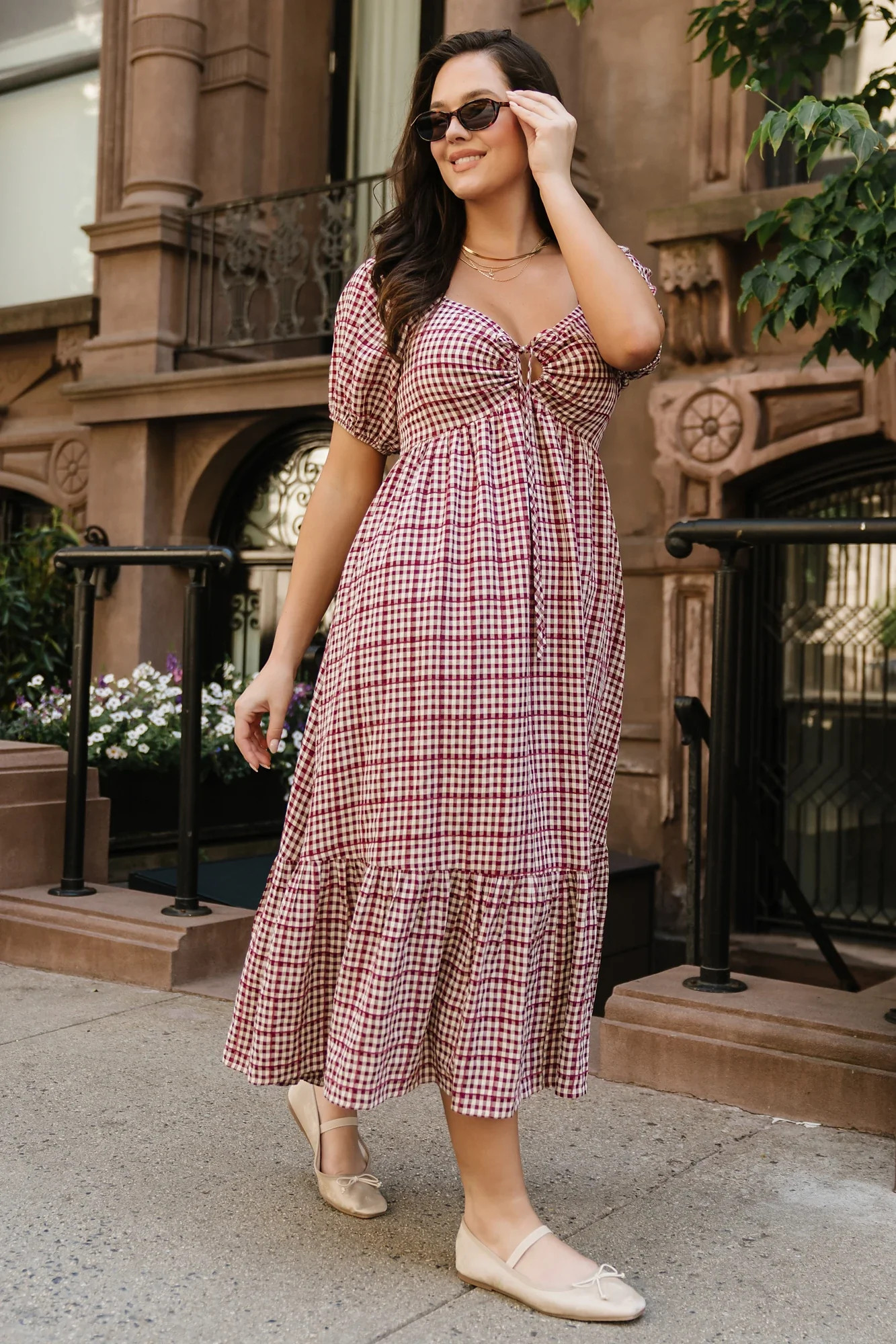Emerey Sweetheart Midi Dress | Berry Plaid | Baltic Born