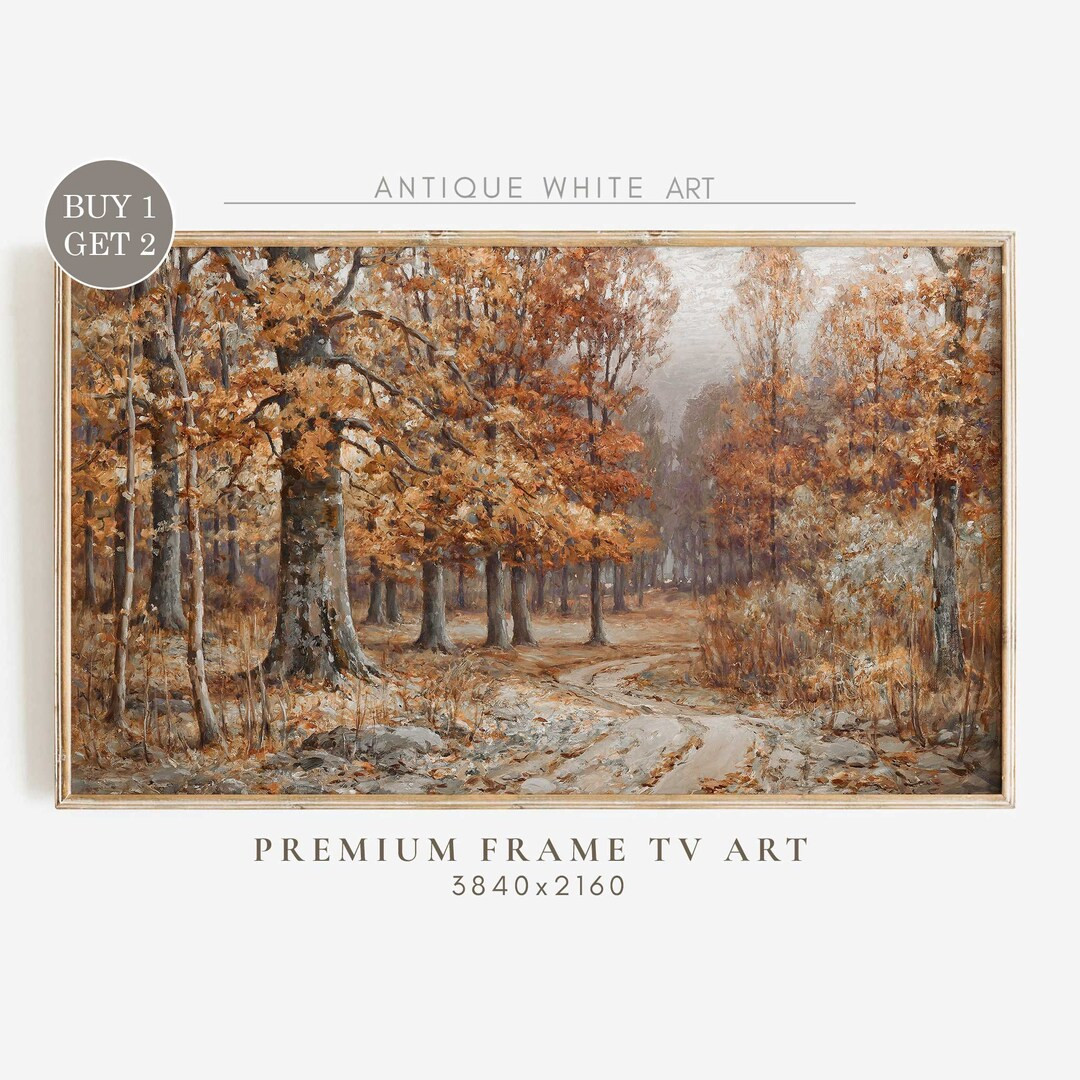 Fall Frame TV Art, Fall Forest Samsung TV Art, Vintage Autumn Painting, Country Landscape, Art fo... | Etsy (US)