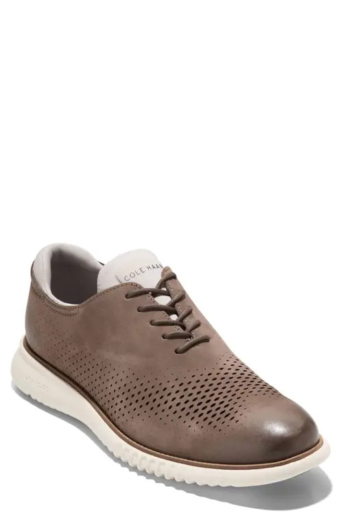 Cole Haan 2.ZeroGrand Laser Wing Derby in Chocolate Truffle/Ivory at Nordstrom, Size 12 | Nordstrom
