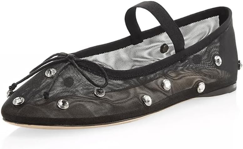 AMINUGAL Raffia Ballet Flats Shoes for Women Dressy Comfortable Woven Straw Women's Flats with El... | Amazon (US)