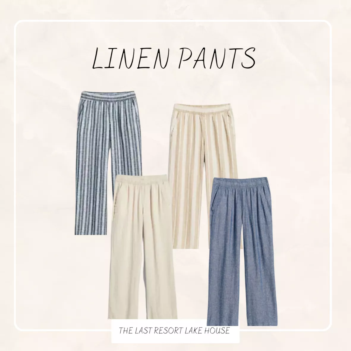 High-Waisted Striped Linen-Blend Wide-Leg Pants