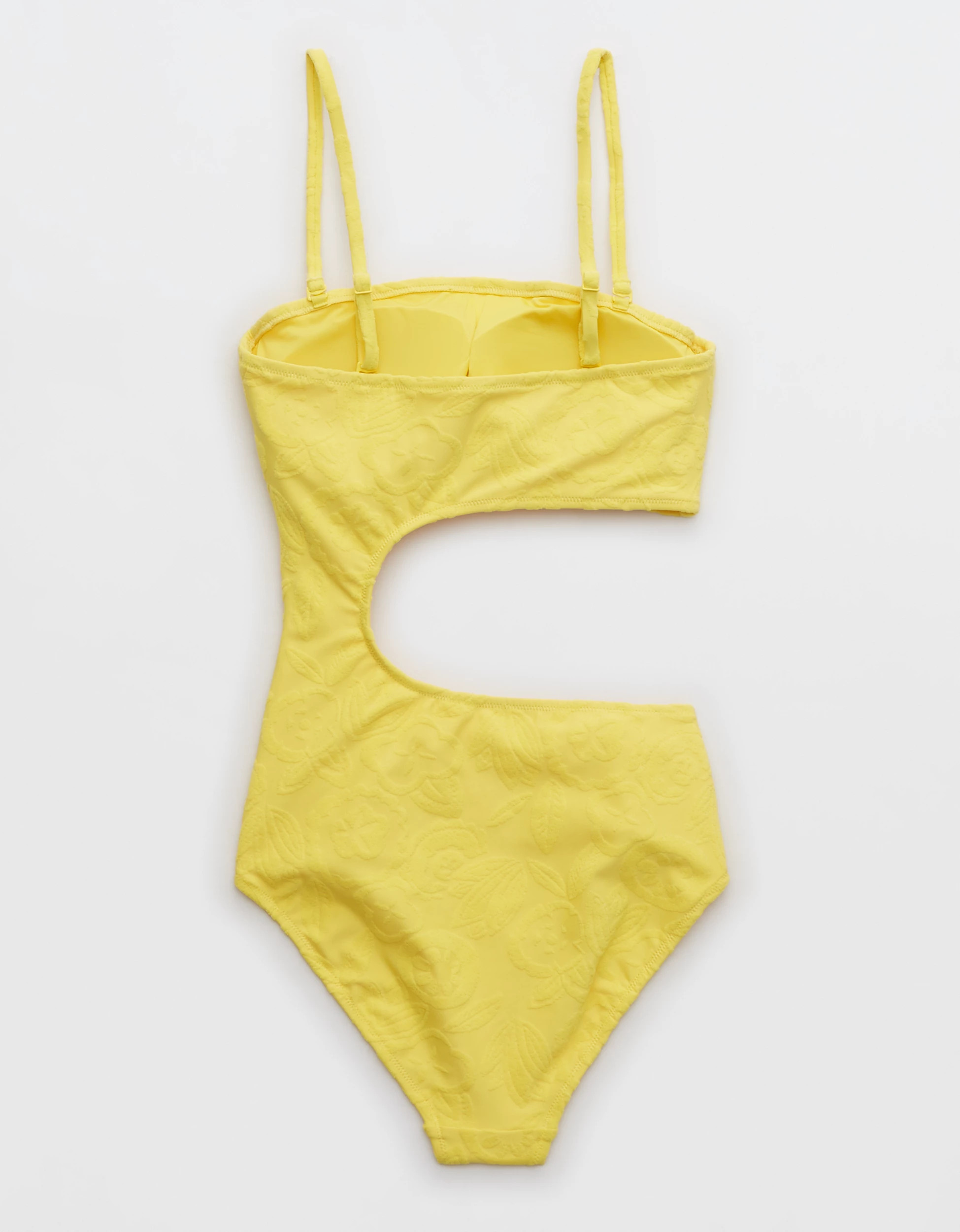 Aerie Terry Cut Out Bandeau One Piece Swimsuit | American Eagle Outfitters (US & CA)
