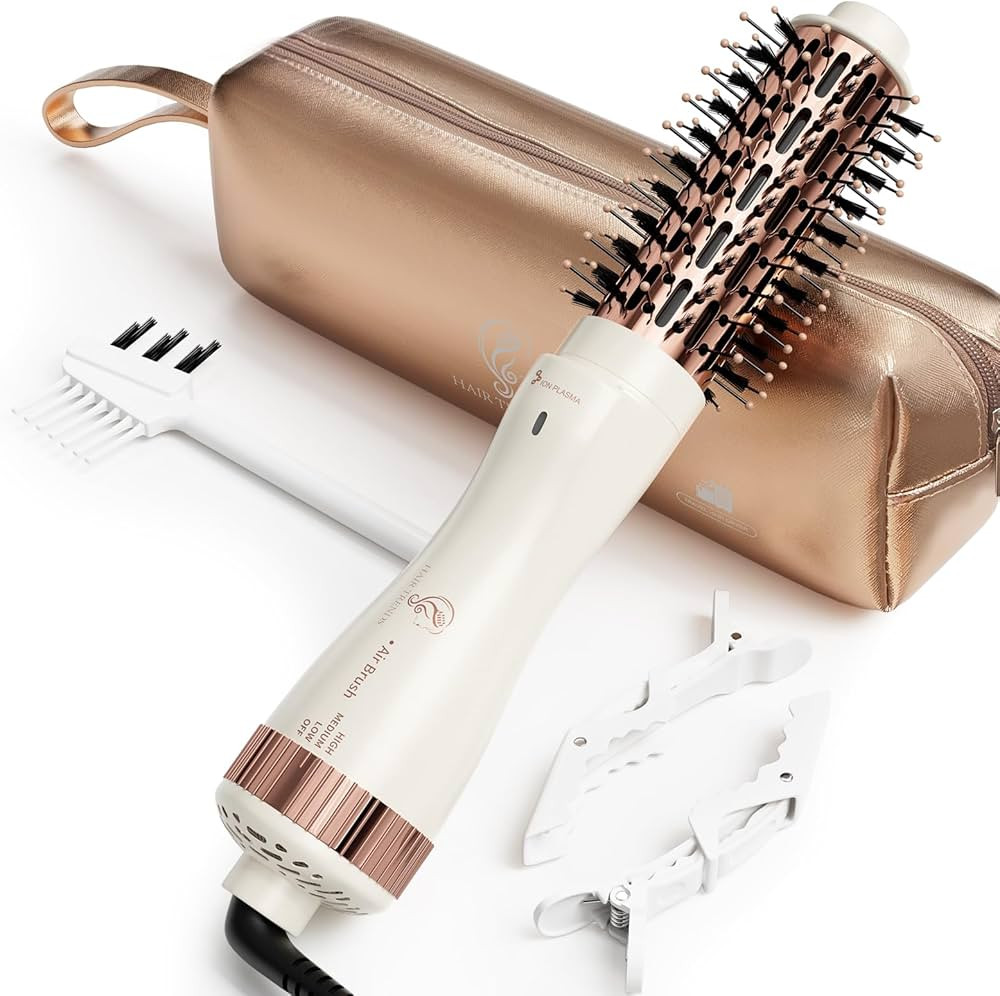 Hair Trends 1.5 Inch Barrel Round Brush Blow Dryer, Negative Ionic One Step Volumizer Dryer, 4-in... | Amazon (US)