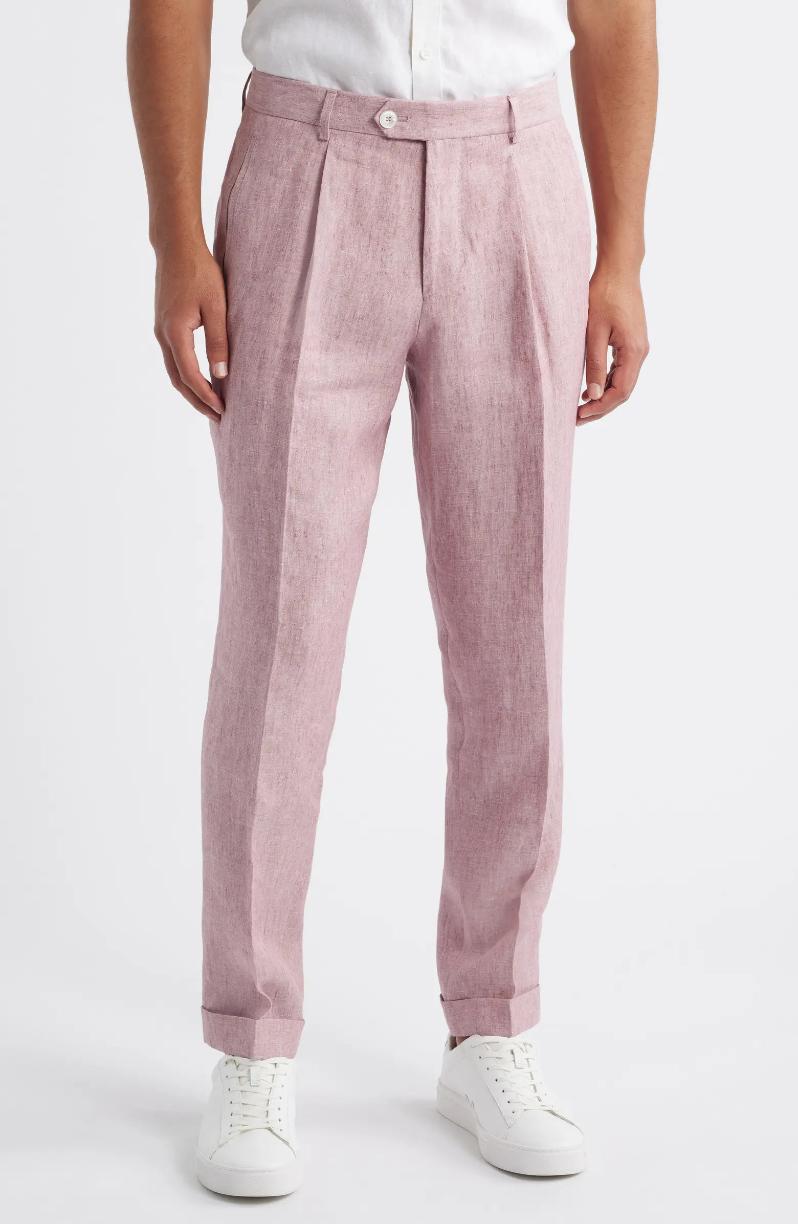 BOSS Peet Pleated Linen Dress Pants | Nordstrom | Nordstrom