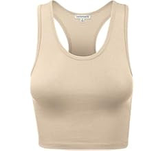 Women Sleeveless Racerback Tank Crop Top Lingerie Camisole Premium Cotton Shirts | Amazon (US)