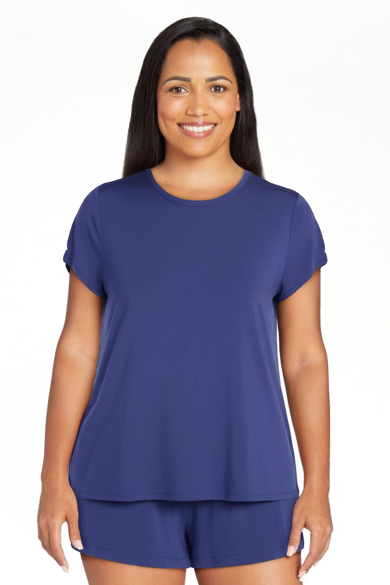 Joyspun Women’s Scoop Neck Sleepwear Modal Tee with Short Sleeves, Sizes S-3X | Walmart (US)