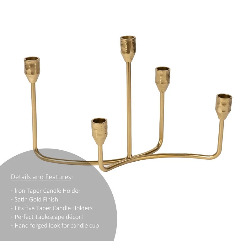 Better Homes & Garden Indoor Decorative Gold Iron Taper Candelabra | Walmart (US)