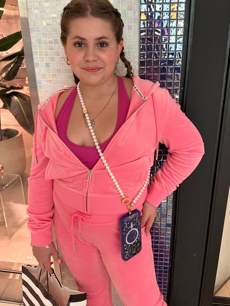 The perfect pink outfit to wear to the Barbie movie. My juicy couture 2 piece velour set. 

Code JCLTK FOR 40% off 
Size xl on jacket, pants large 

#LTKFind #LTKSeasonal #LTKBacktoSchool
