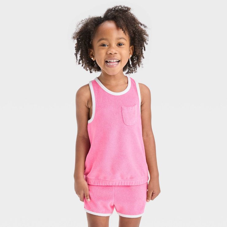 Toddler Girls' Terry Pocket Tank Top - Cat & Jack™ Pink | Target