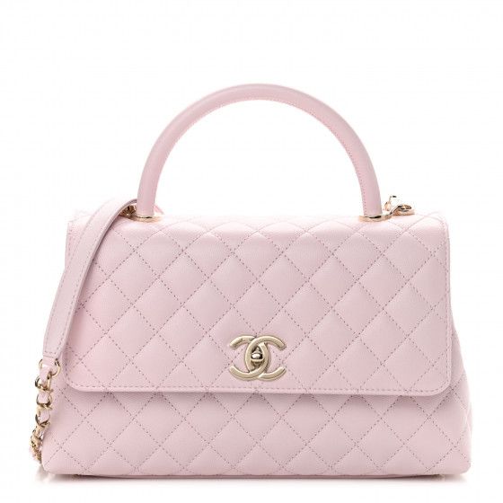 CHANEL Caviar Quilted Small Coco Handle Flap Light Pink | FASHIONPHILE | Fashionphile