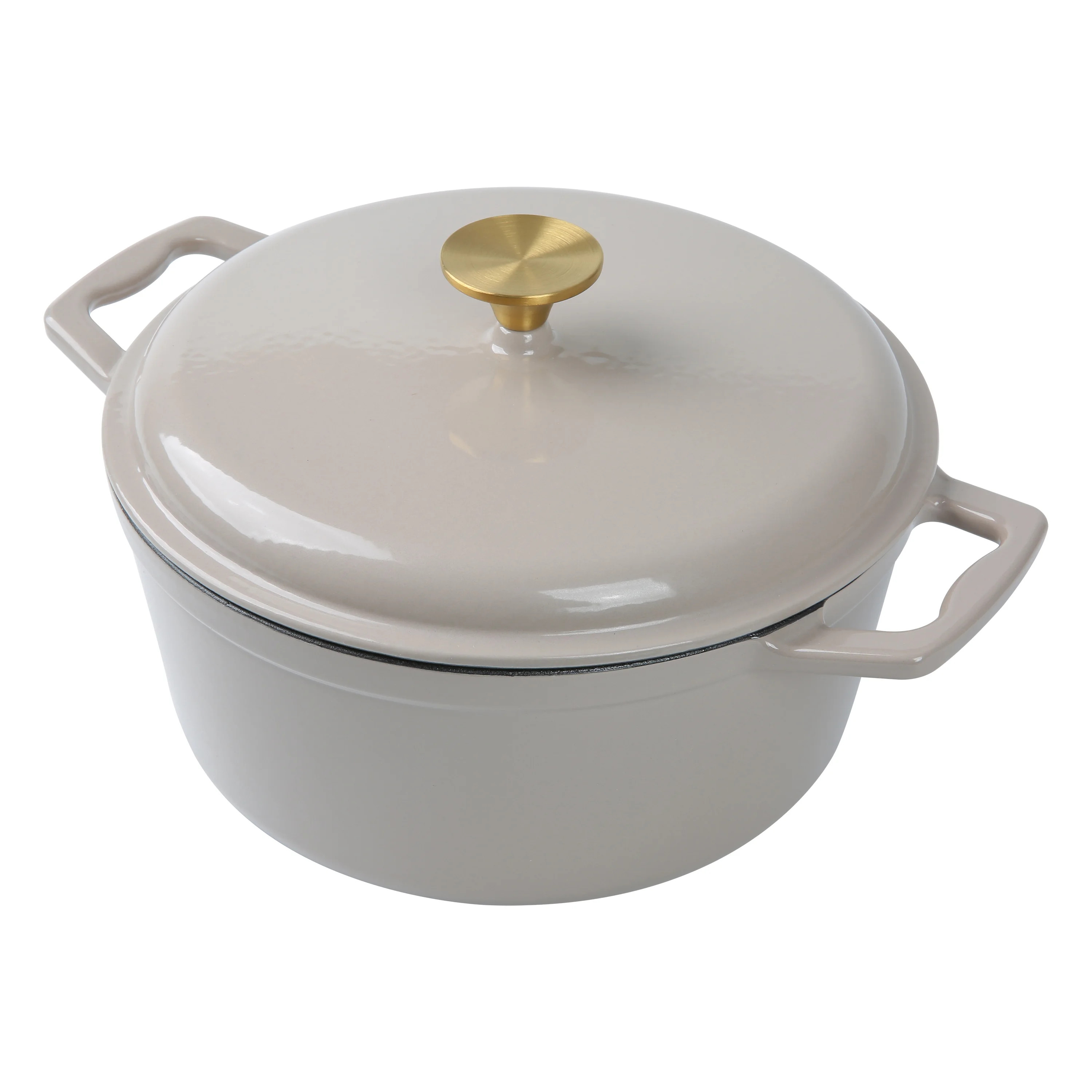Mainstays 4.75qt Oven-Safe Ceramic Enamel Cast-Iron Dutch Oven, Washed Stone | Walmart (US)