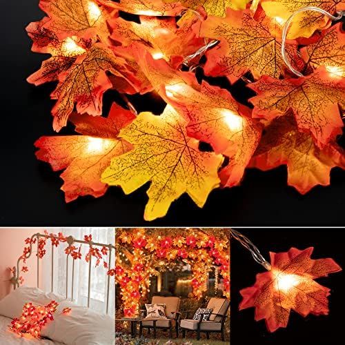 String Lights MUSCCCM Maple Leaf Light Twinkle Hanging Lighting Decorations for Indoor Outdoor Ga... | Amazon (US)