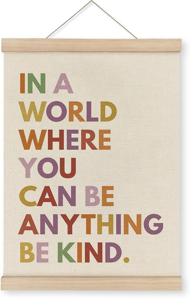 MAQIKA be Kind Inspirational Poster Framed with Wood Hanger,be Kind Sign, Positive Classroom Hang... | Amazon (US)