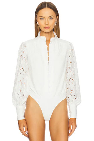 Bardot Remy Lace Bodysuit in Orchid White from Revolve.com | Revolve Clothing (Global)
