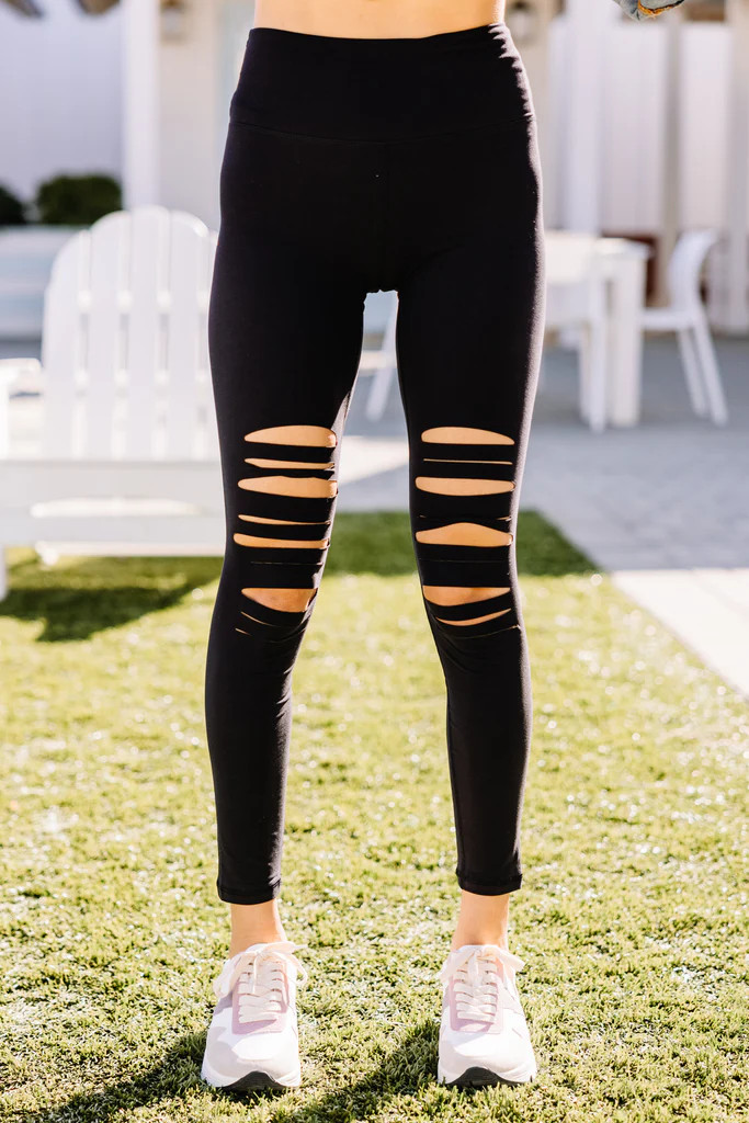 Make The Adjustments Black Distressed Leggings | The Mint Julep Boutique