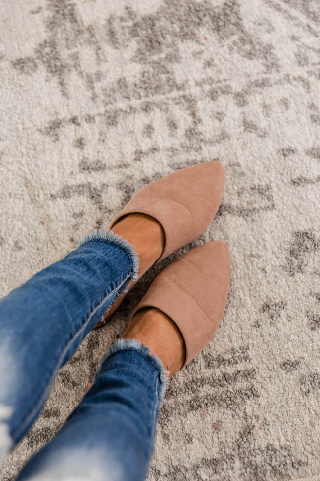 The Emma Suede Mules Warm Taupe | The Pink Lily Boutique