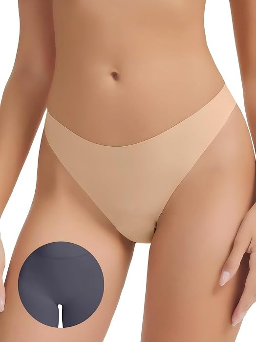 Seamless Camel Toe Thongs for Women No Show Cameltoe Underwear | Amazon (US)