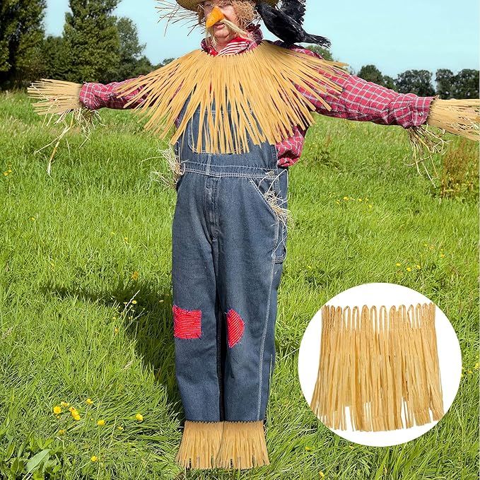 Zhanmai 20 Pieces/ 4 Sets Halloween Scarecrow Costume Accessories Scarecrow Straw Kit Paper Scare... | Amazon (US)