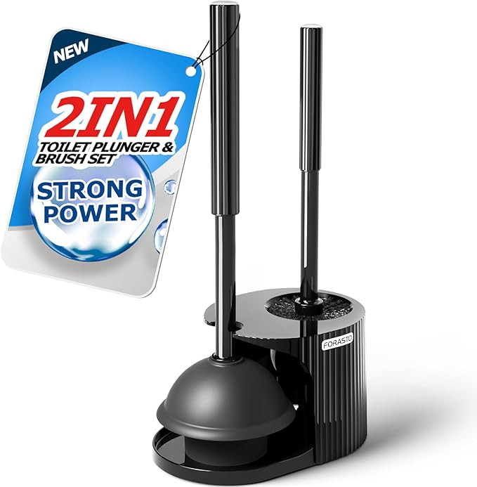 2 in 1 Toilet Plunger and Brush Set，Extended Handle Plunger，Toilet Bowl Brush Plunger Set, Ba... | Amazon (US)