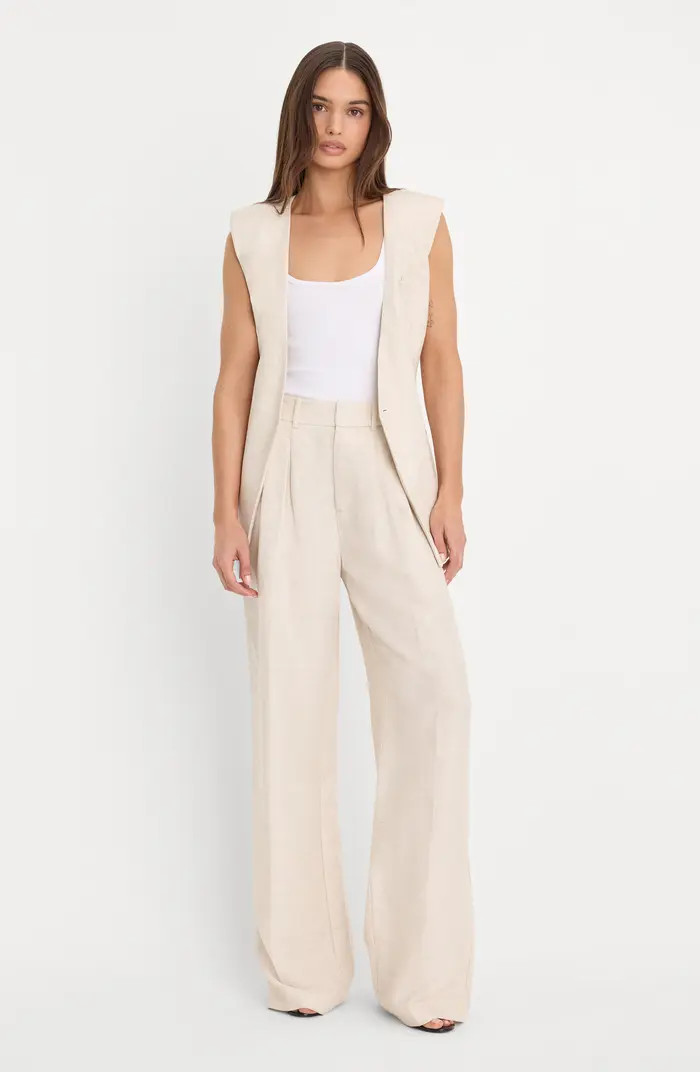 Pleated Tencel\u2122 & Linen Trousers | Nordstrom