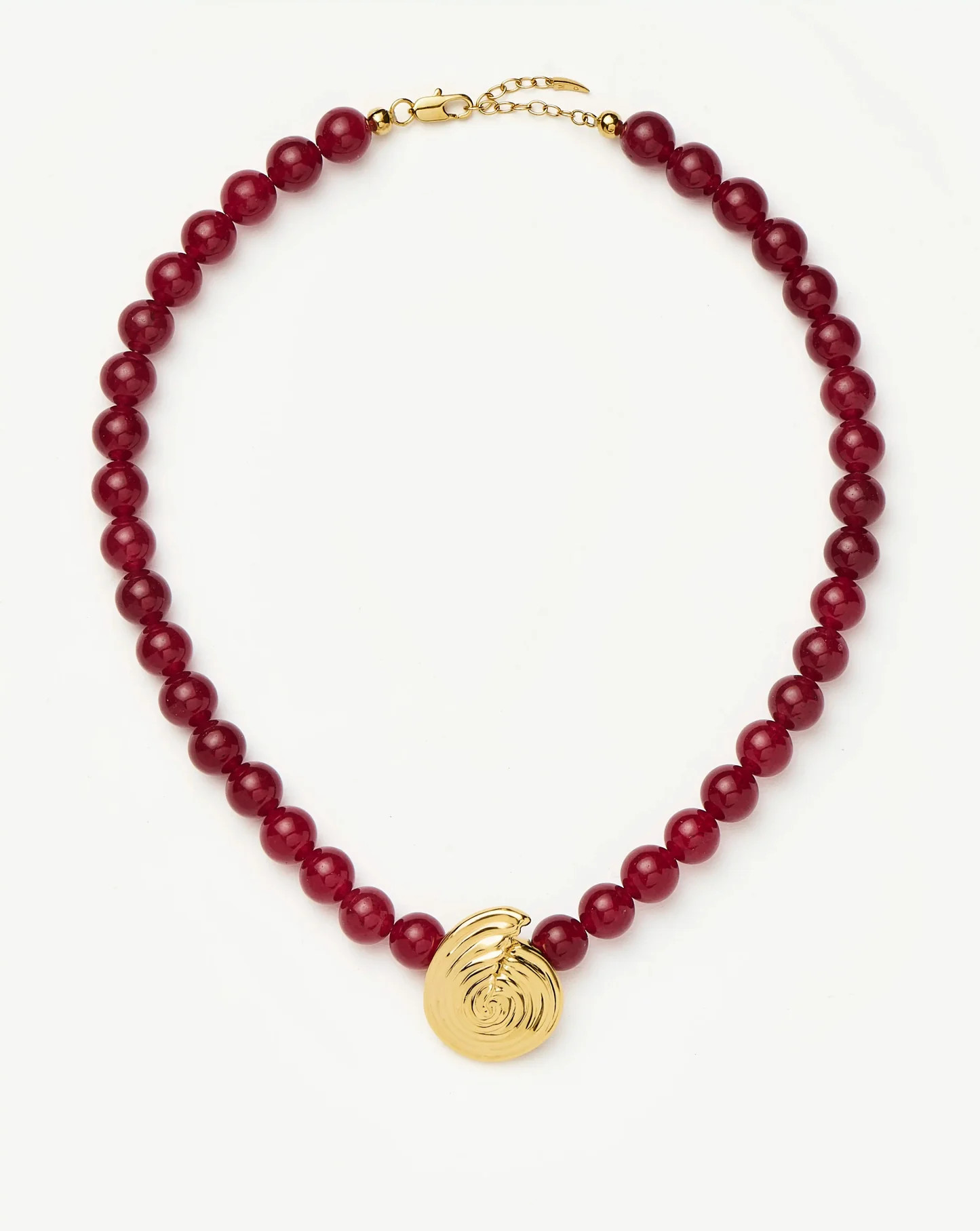 Spiral Gemstone Beaded Pendant Necklace - Dark Cherry | Missoma UK