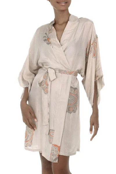 Women's Handcrafted Silk Robe | NOVICA