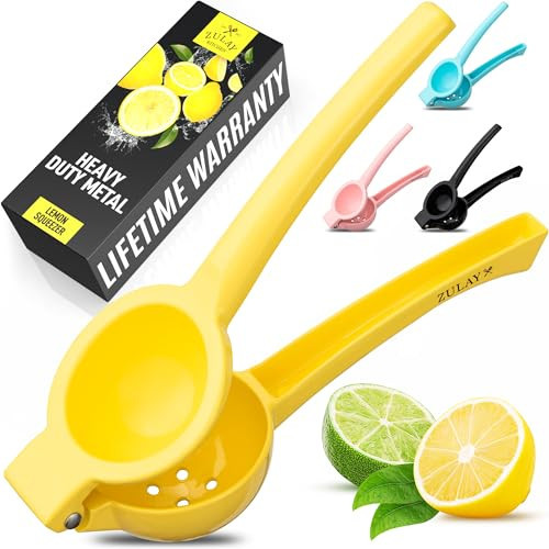 Zulay Kitchen Metal Lemon Squeezer - Handheld Lemon Juicer Squeezer - Easy to Use Citrus Juicer - Manual Press for Extracting the Most Juice Possible - Extracts Every Last Drop | Amazon (US)