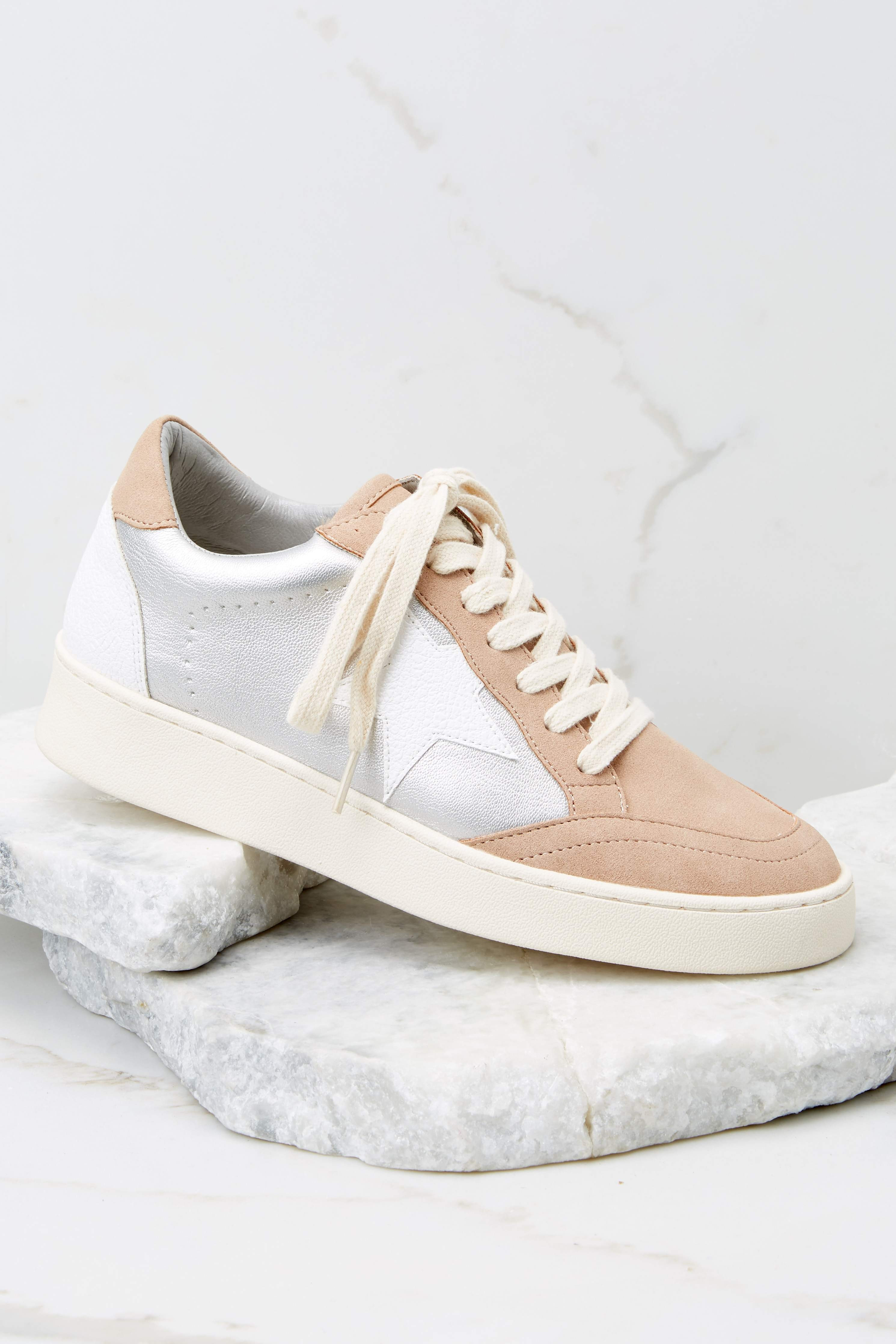 Caught In The Sun Rose And Silver Sneakers | Red Dress 