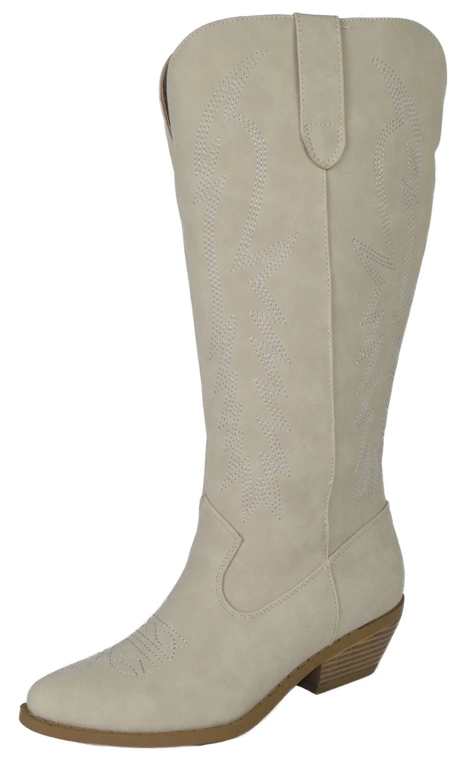 Soda Women Cowgirl Cowboy Western Stitched Boots Pointy Toe Knee High Beige Sand 9 | Walmart (US)