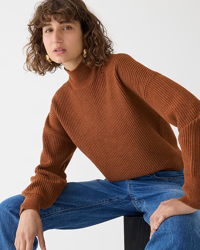 Ribbed turtleneck sweater in stretch yarn | J. Crew US
