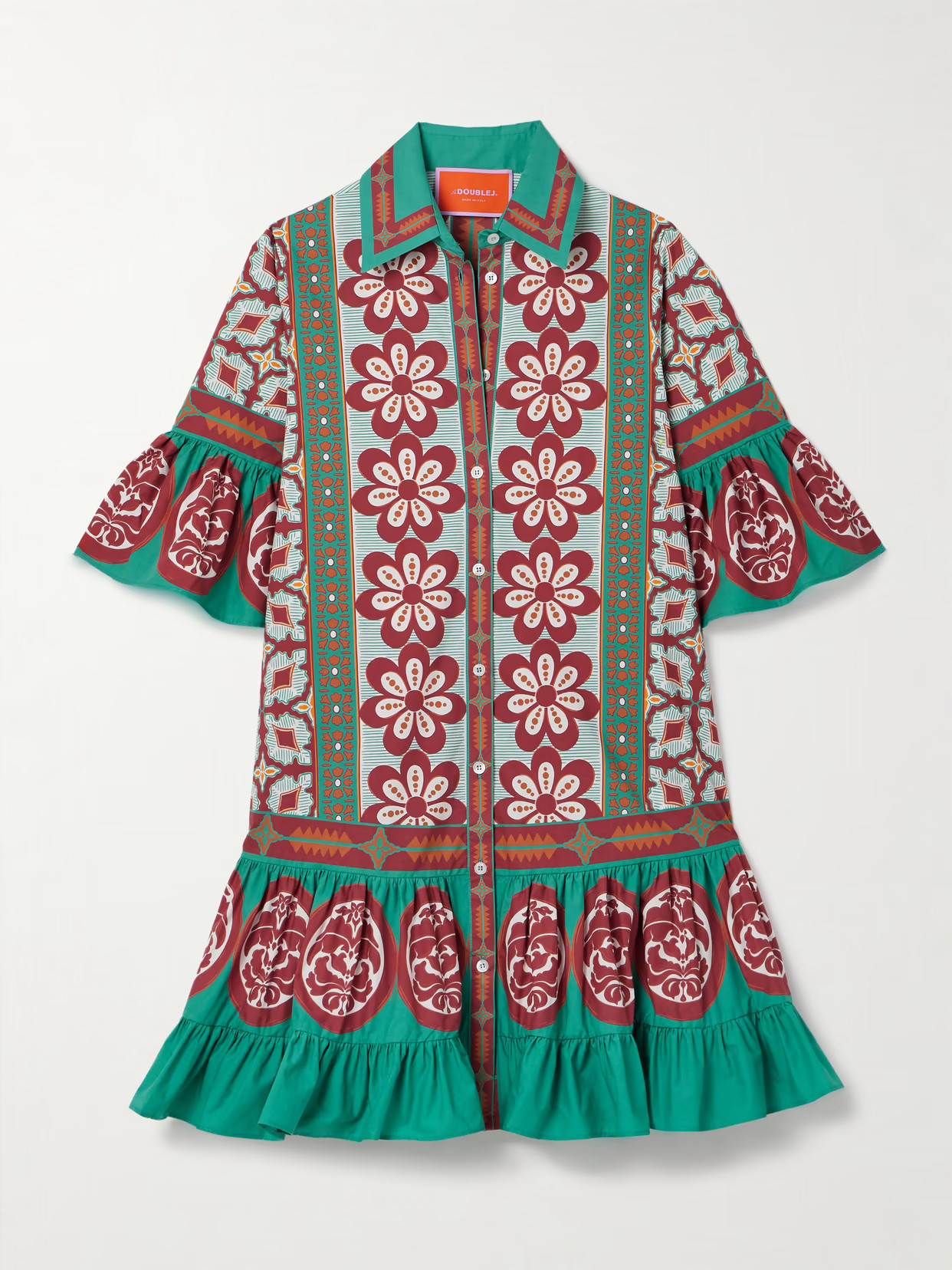 La DoubleJ - Choux Floral-print Cotton-poplin Mini Shirt Dress - Multi | NET-A-PORTER (US)