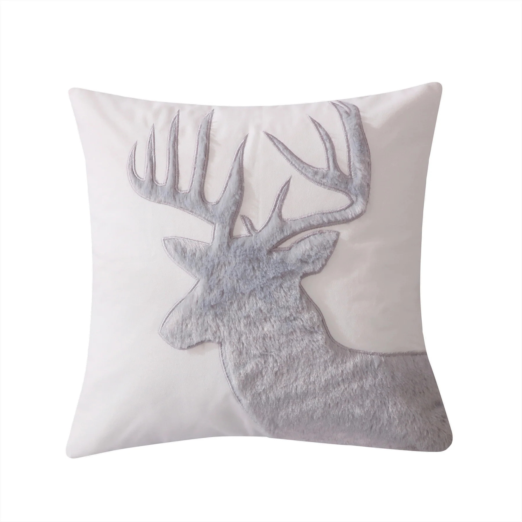 Camden Grey Faux Fur Moose Pillow | Levtex Home