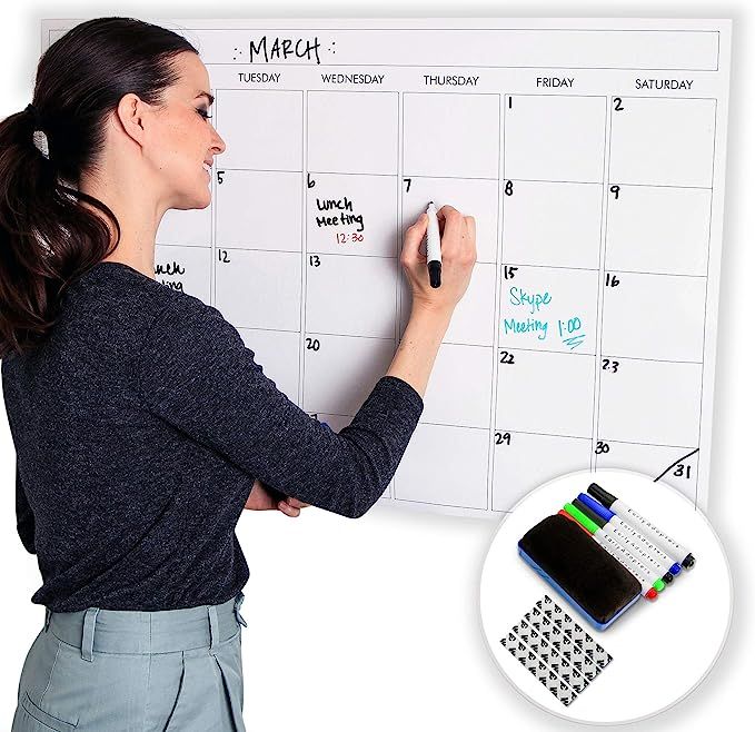 Large Dry Erase Laminated Wall Calendar 24” Inch by 36” Inch Size by Earlyadopters | [2019 Ne... | Amazon (US)