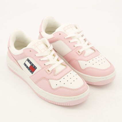 Misty Pink & White Retro Basket Trainers | TK Maxx