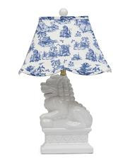 23.25x14.5 Fou Dog Ceramic Shaped Shade Table Lamp | TJ Maxx